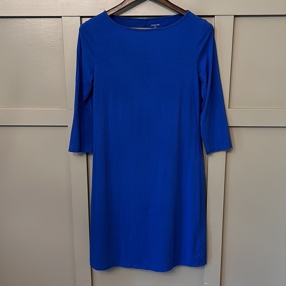 GARNET Hill Stretch Jersey Bateau Neck Dress 3/4 Sleeves Cobalt Blue Size Small - Picture 5 of 10